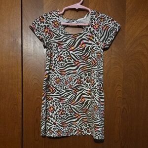 Faded Glory Zebra Print Kids Dress - Black, White, Pink